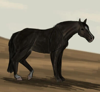 Painted sketch with landscape